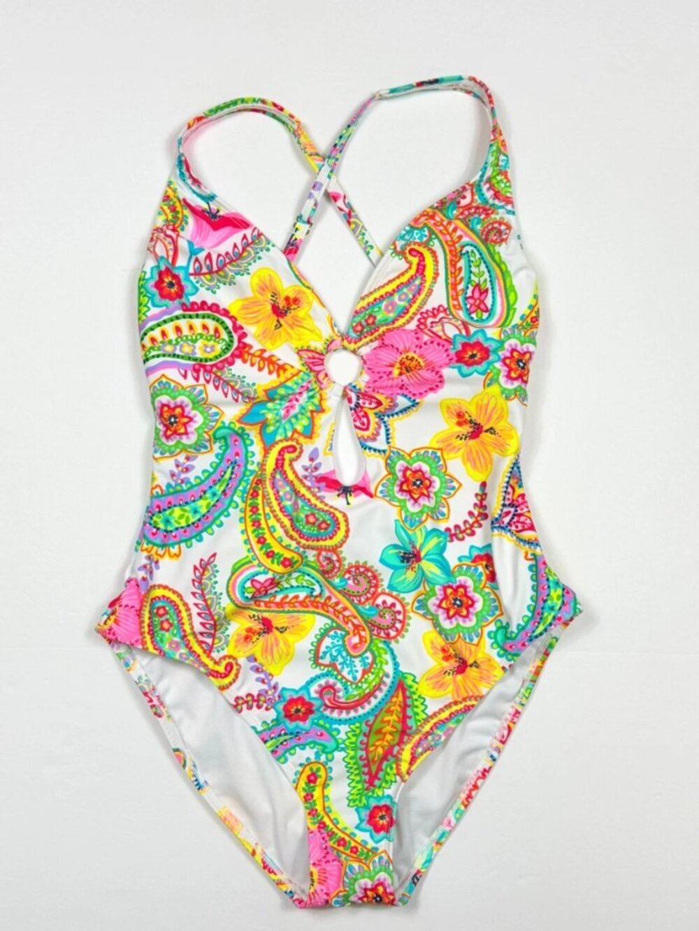 NWT Bleu Rod Beattie All Set for Summer Cross Back One-Piece Swimsuit 10